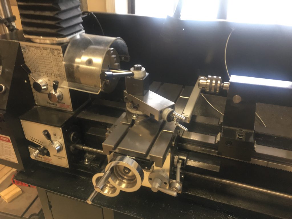 Mill and lathe in use for making custom firearm components